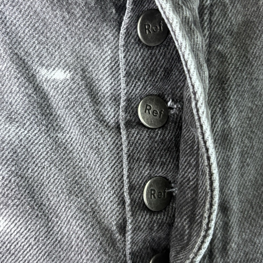 Reformation Jeans 28 Gray Cropped Wide Leg Button Fly Raw Hem Sustainable Fabric - Picture 6 of 12